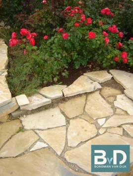 Bourgogne Geel Flagstones 2,5-4 cm dik Terrastegels tuin Borgman