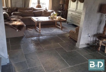 Bourgondische Dallen Auxerre Grand Gris Antique vloertegels salon