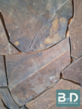 Brasil Dark Brown Kwartsiet Flagstones 1,5-3 cm dik