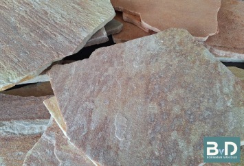 Brasil Rosso Flagstones dun 1-1,5 cm dik