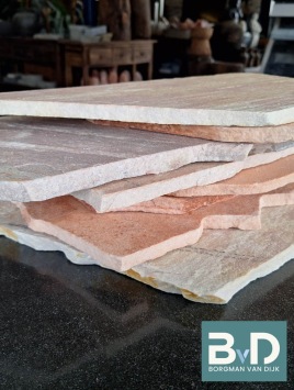 Brasil Rosso Flagstones dun 1-1,5 cm dik