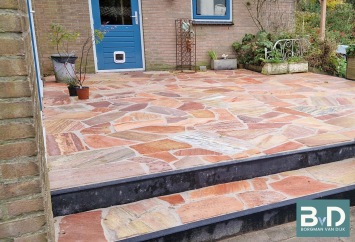 Brasil Rosso Flagstones dikformaat 2,5-5 cm dik