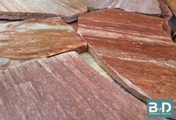 Brasil Rosso Flagstones dikformaat 2,5-5 cm dik