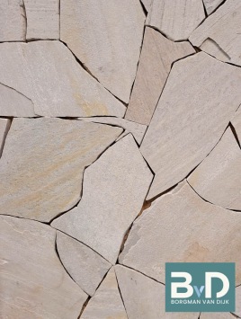 Brasil White Flagstones dun 1-1,5 cm dik