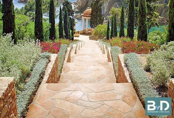 Brasil Yellow Flagstones dunformaat 1,5-3 cm dik
