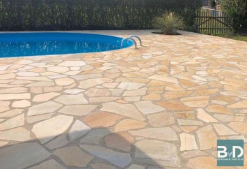 Brasil Yellow Flagstones dunformaat 1,5-3 cm dik