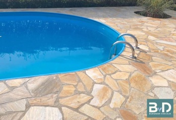 Brasil Yellow Flagstones dunformaat 1,5-3 cm dik