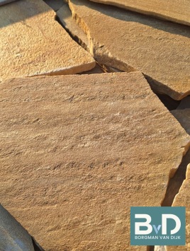 Flagstones Brasil Yellow dun 1-1,5 cm dik wandbekleding keuken