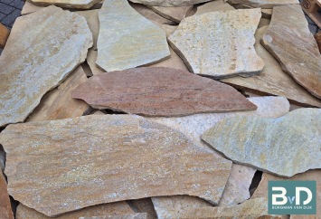 Brasil Yellow Flagstones dunformaat 1,5-3 cm dik