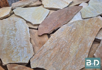 Brasil Yellow Flagstones dunformaat 1,5-3 cm dik
