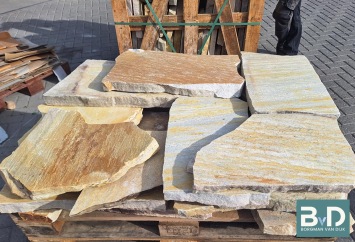 Brasil Yellow Flagstones grootformaat 4-6 cm dik