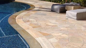 Brasil Yellow Flagstones dikformaat 2,5-4 cm dik