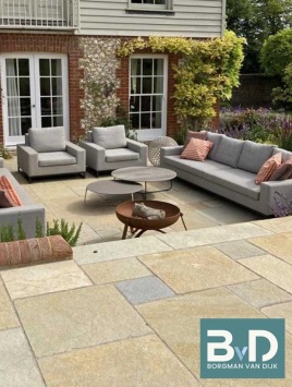Castle Stone Beige Groot Wildverband Natural ca. 2,5 cm dik terrastegels