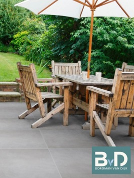 Ceramica 90x90x3 cm Concrete Light keramische tuintegels voor oprit en terras