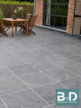 Chinees Hardsteen 60x60x2,5 cm gezoet / facet