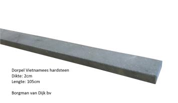 Vietnamees Hardsteen binnendorpel 105x9x2 cm licht gezoet / facet