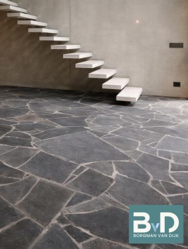 Mystic Black Flagstones 2-3 cm dik Leisteen vloertegels zitkamer, keuken