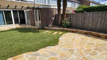 Brasil Yellow Kwartsiet Flagstones 3/5 cm dik