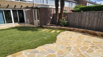 Brasil Yellow Flagstones dikformaat 2,5-4 cm dik