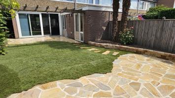 Brasil Yellow Kwartsiet Flagstones 3/5 cm dik