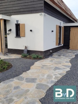 Kavala Blue Kwartsiet Flagstones terrastegels