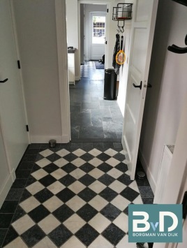 mix Zwart / Wit Marmer 20x20x1 cm