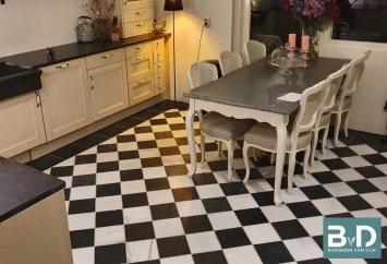 Zwart Wit Marmer 15x15x1,2 cm