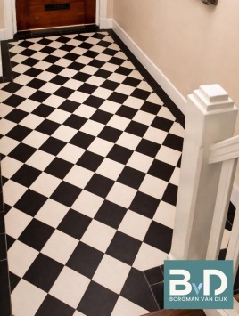 Zwart Wit Marmer 30x30x1,2 cm