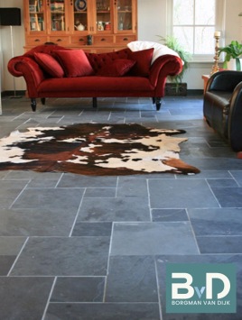 Mustang Leisteen Romaans Verband Black Slate vloertegels