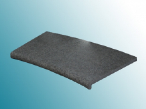 Radiustegel G684 Basalt 62x35x2/4 cm ronde neus gevlamd