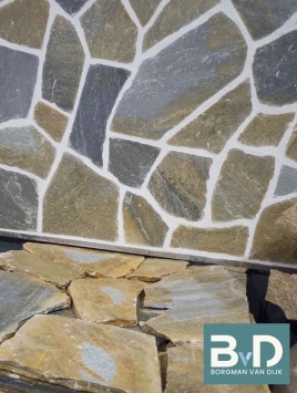 Flagstones Yellow Shards zwembadterras