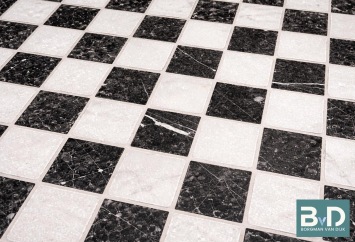 Toros Zwart / Wit  Marmer mix 20x20x1 cm