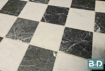 Toros Zwart / Wit  Marmer mix 20x20x1 cm