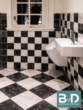 Boerenplavuizen Toros Zwart Wit Marmer mix 20x20x1 cm Plavuizen vloertegels