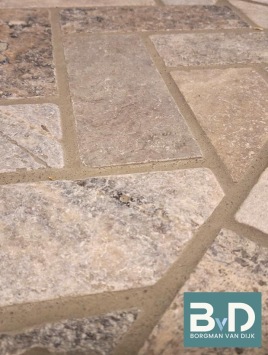 Travertin Silver Bricks 20,3x7,5x1 cm Anticato vloertegels hal