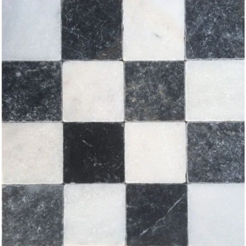 mix Zwart / Wit Marmer 10x10x1,2 cm