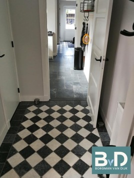 mix Zwart / Wit Marmer 20,3x20,3x1,2 cm