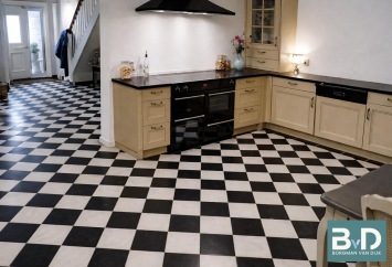 Zwart Wit Marmer 40x40x1,2 cm