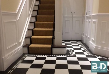 Zwart Wit Marmer 40x40x1,2 cm