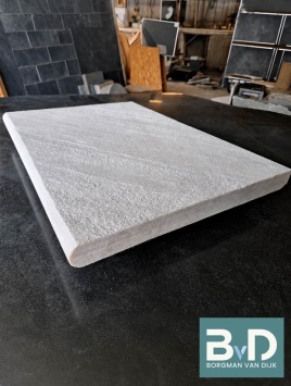 zwembadrand Brasil White 50x35x3cm kwartsiet, antislip